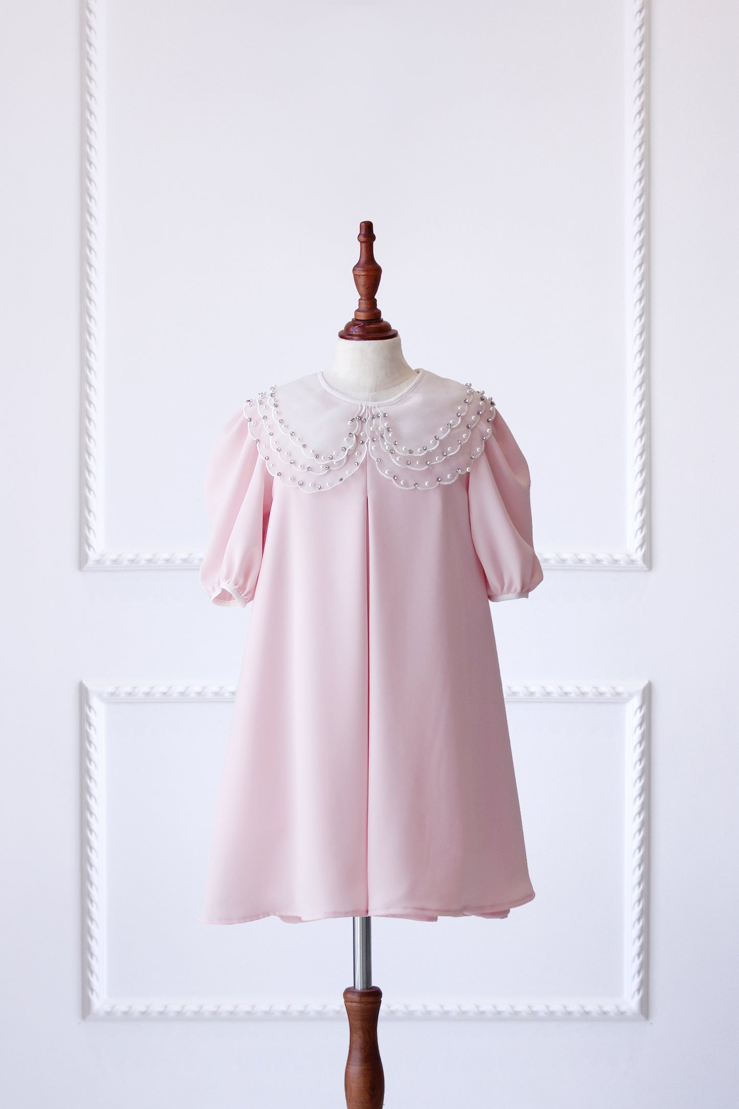 Eid 2023 - Light Pink - Organza Collar Dress W/Purse