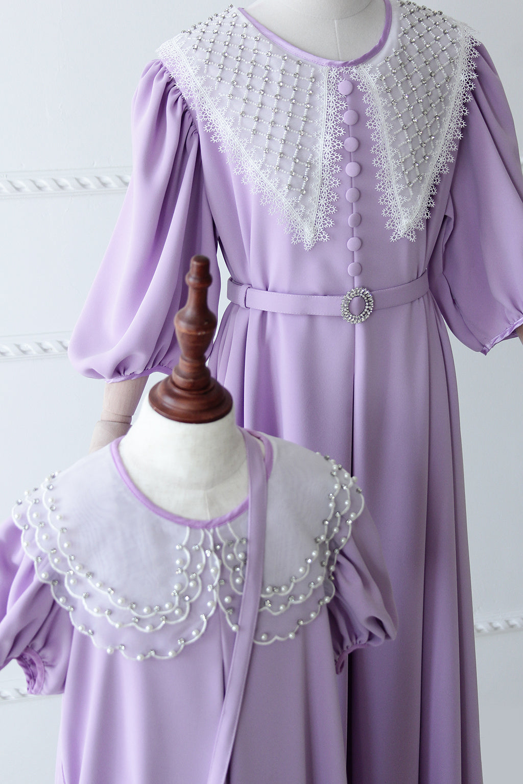 Eid 2022 Ages 10+ - Lavender - Organza Collar Dress W/Belt