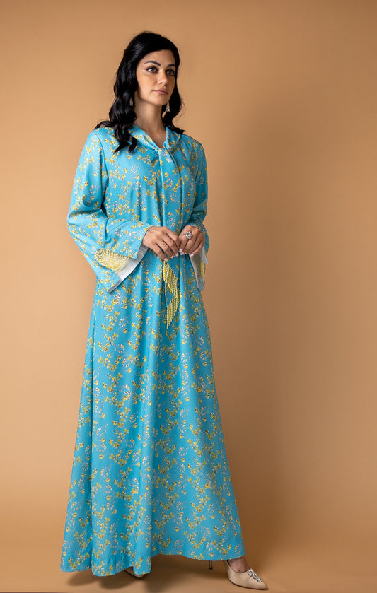 Classy Cotton Floral blue/yellow