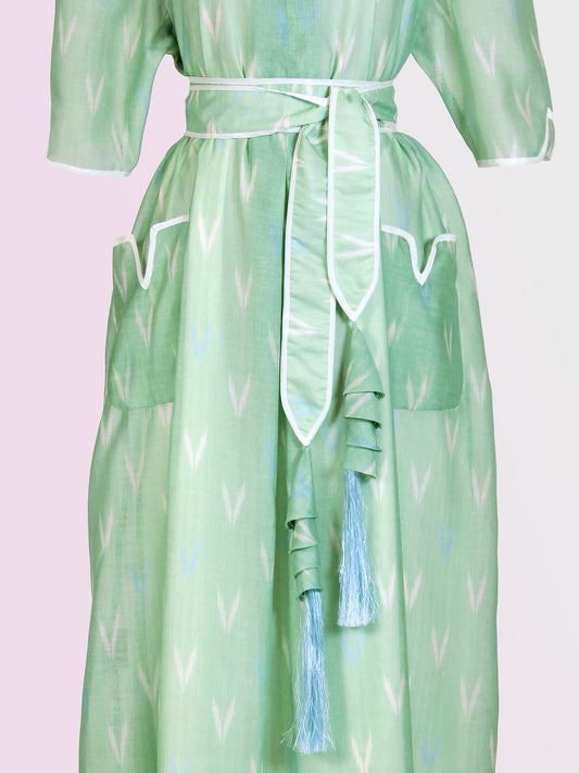 Stripes Chanderi Dress - Green