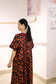 Cotton Dress - Maroon/Black