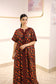 Cotton Dress - Maroon/Black