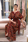 Cotton Dress - Maroon/Black