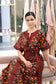 Cotton Dress - Maroon/Black