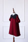 Eid 2023 - Maroon - Organza Collar Dress W/Purse
