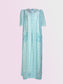 Geometric Chanderi Dress - Blue