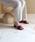 Satin Maroon Mid Heel